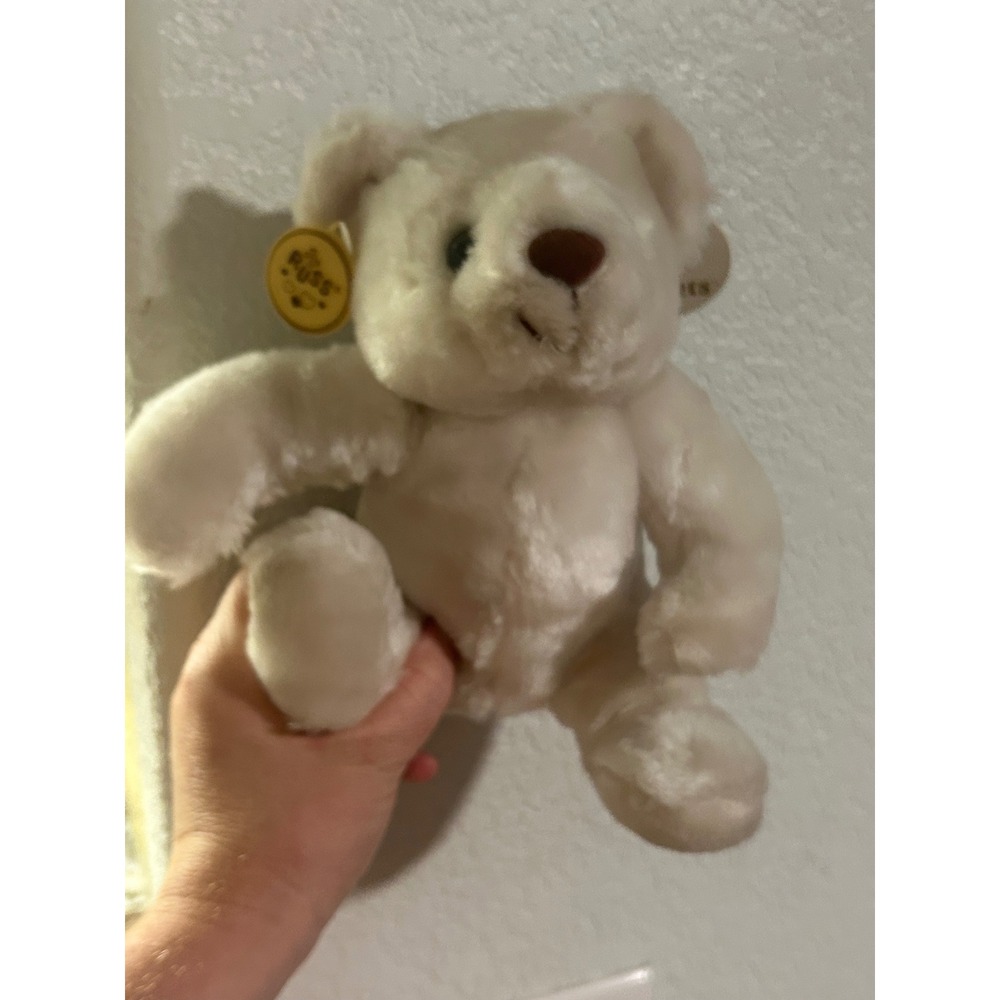 Vintage Russ Berrie Luv Pets White Teddy Bear Cream Plush Stuffed Animal Toy nwt